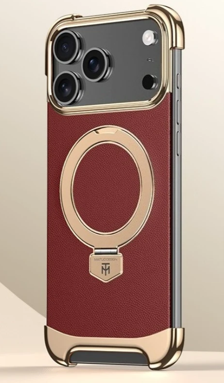 Luxus Lederhülle mit Drehhalter für iPhone 17