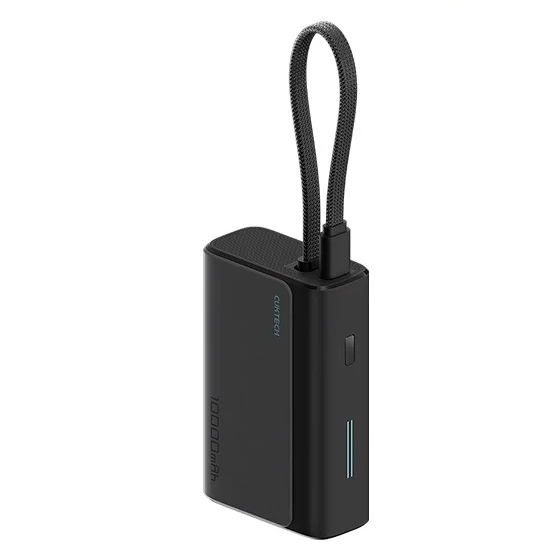 Kompakte Powerbank 10000mAh mit integriertem Kabel