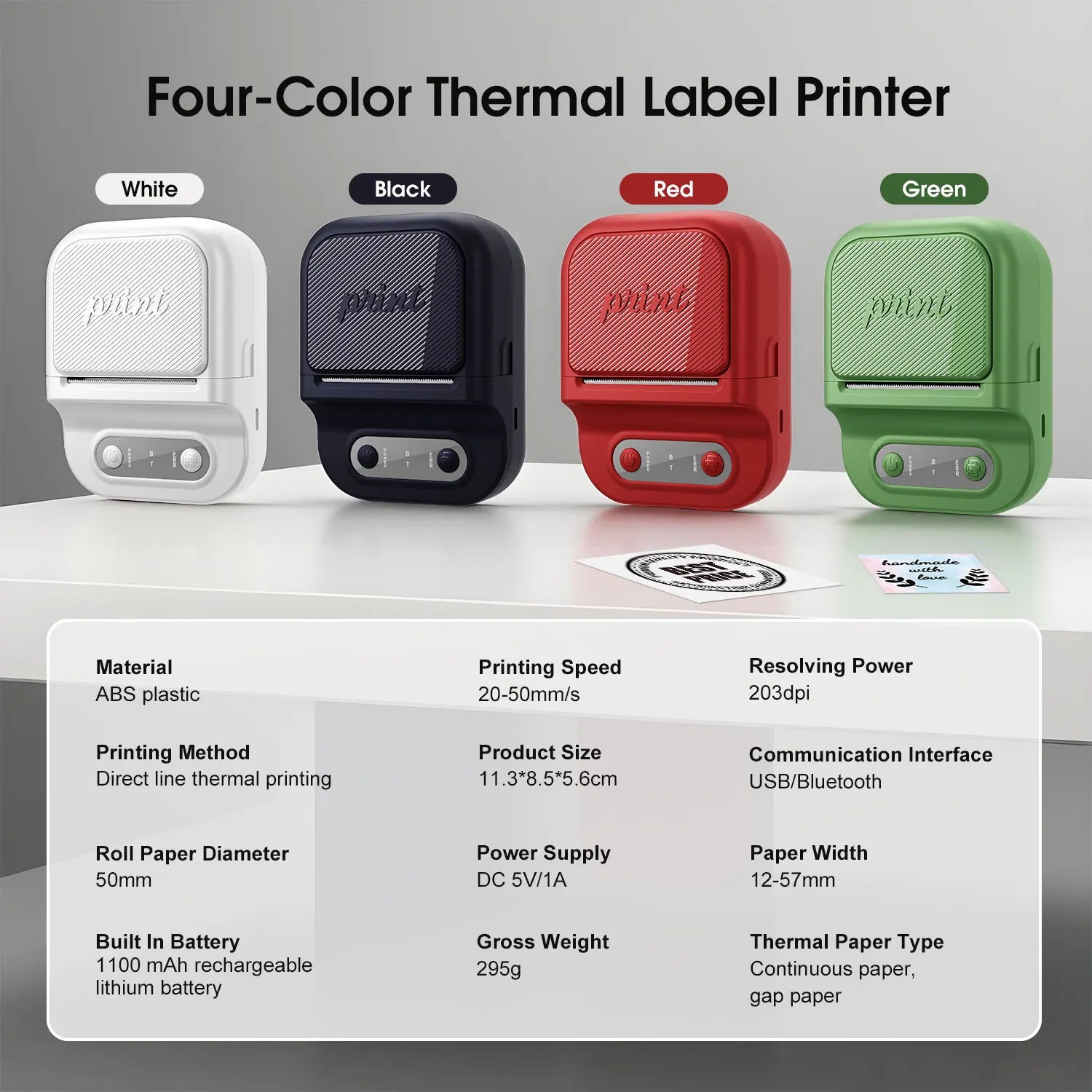 Tragbarer Thermoetikettendrucker Bluetooth Mini