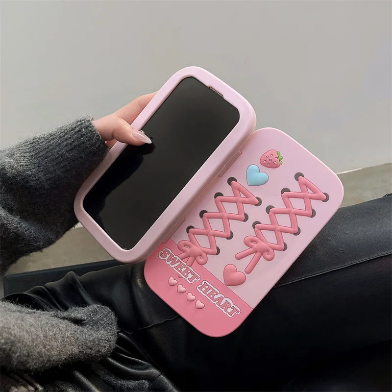 Silikon Flip-Case Liebe Cartoon Tier iPhone Hülle