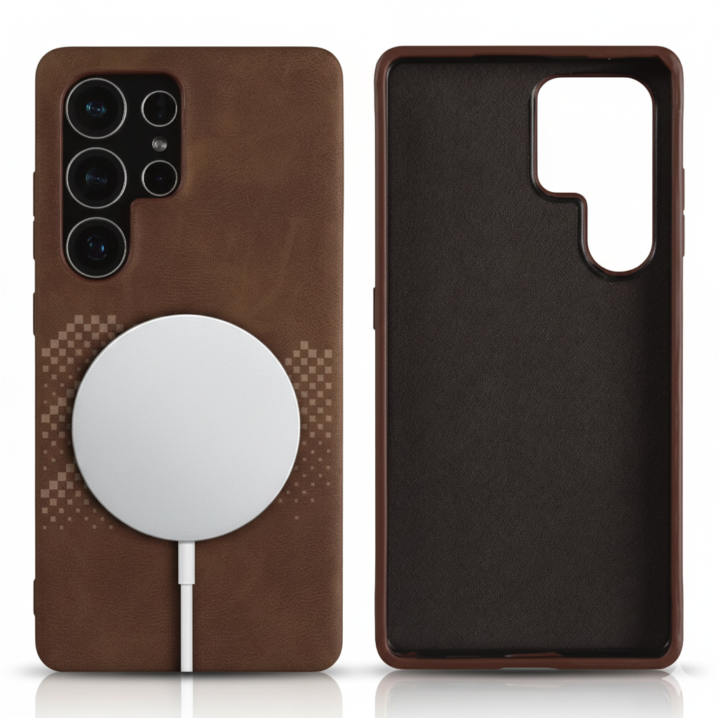 Luxury Leather Magsafe Case for Samsung S25 Ultra