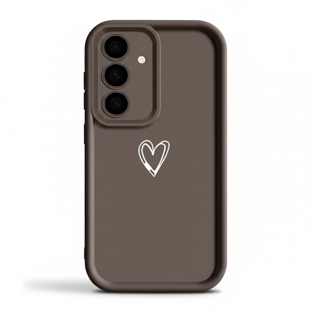 Cute Heart Silicone Case for Samsung Galaxy S25