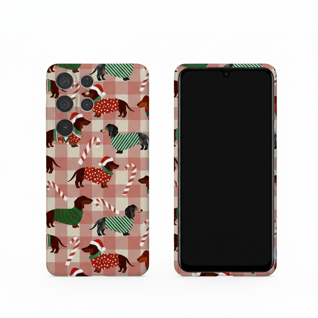 Weihnachts Dackel Handyhülle für Samsung S25