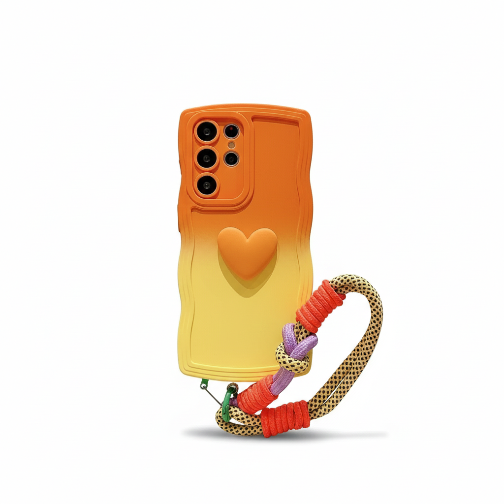 Gradient Wave Lanyard Hülle mit Herzgriff