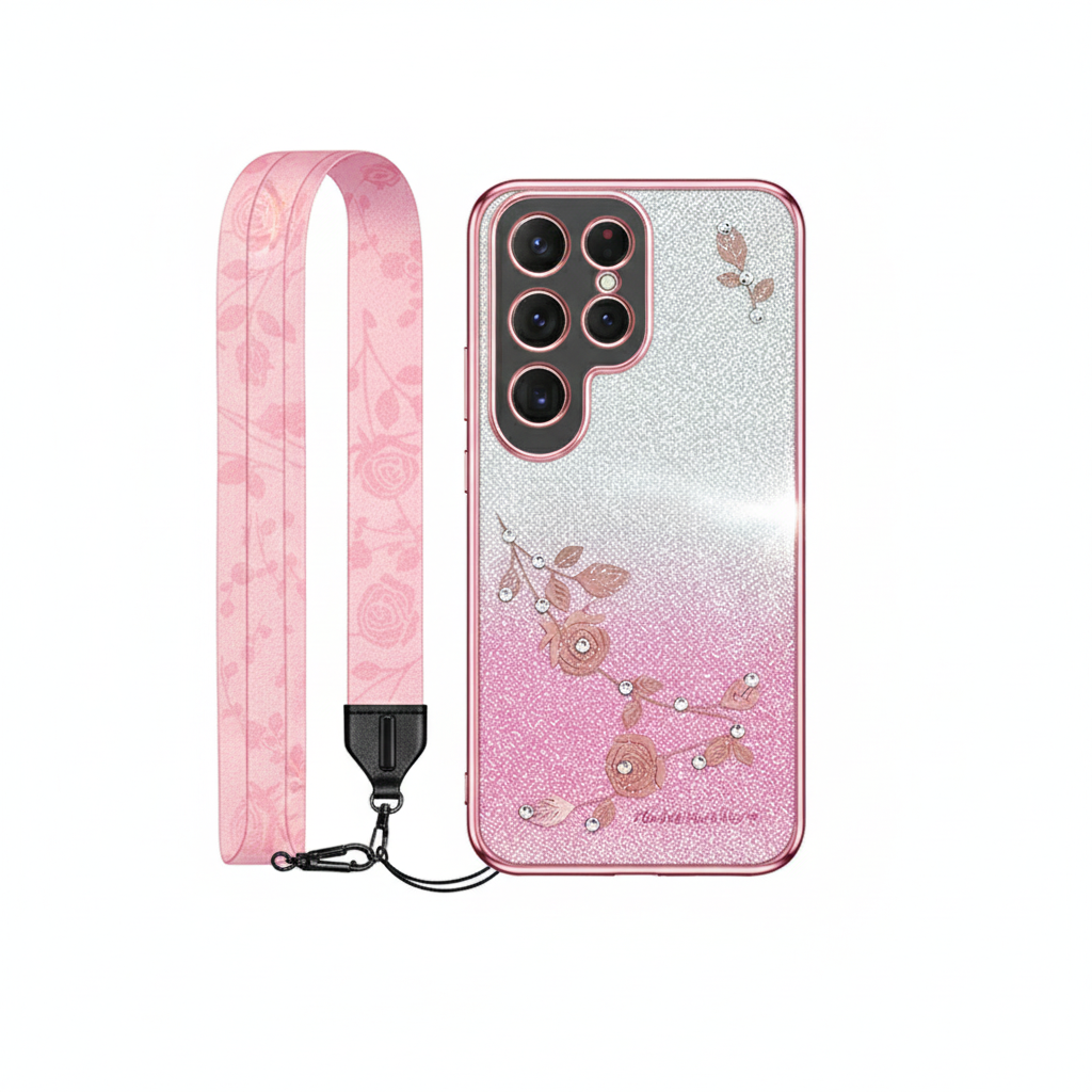 Eternal Flowers Glitter Case for Samsung S25 Ultra