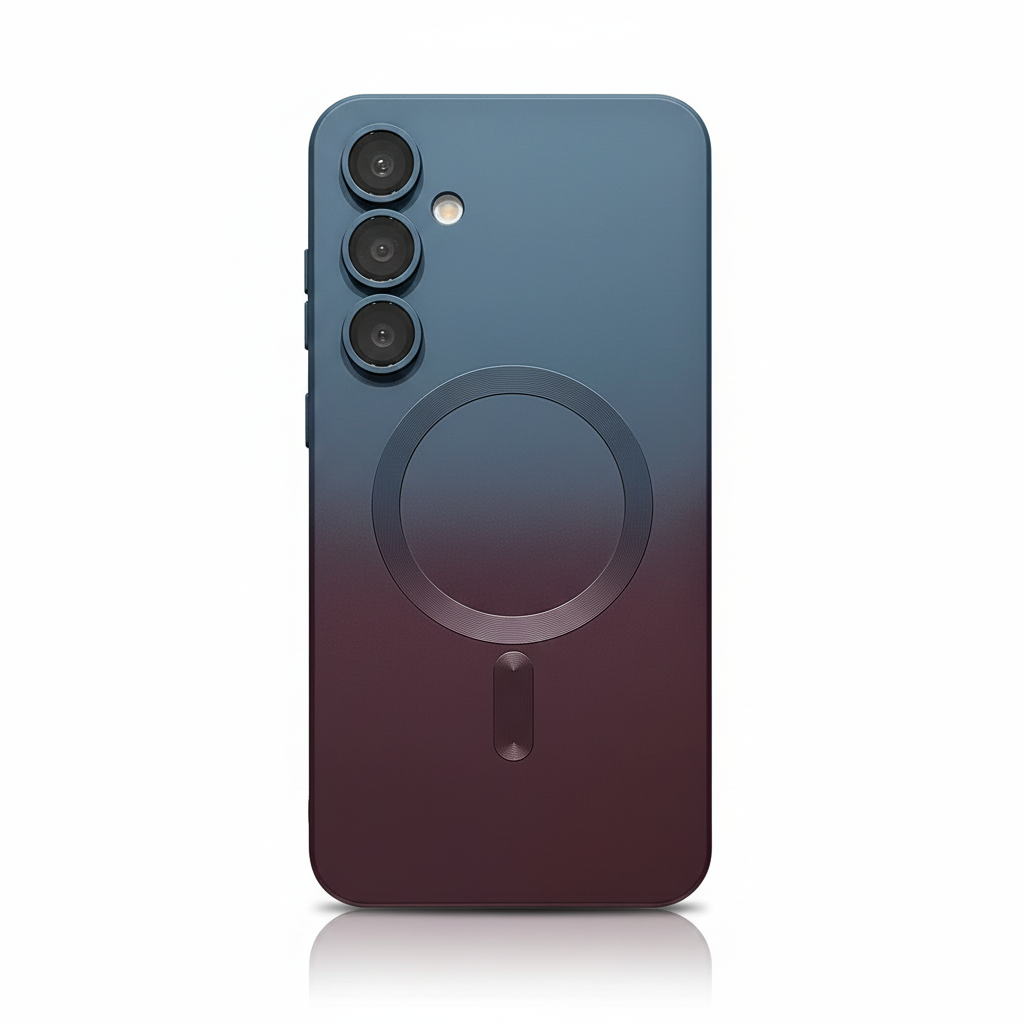 Stylish gradient case with magnet & soft silicone