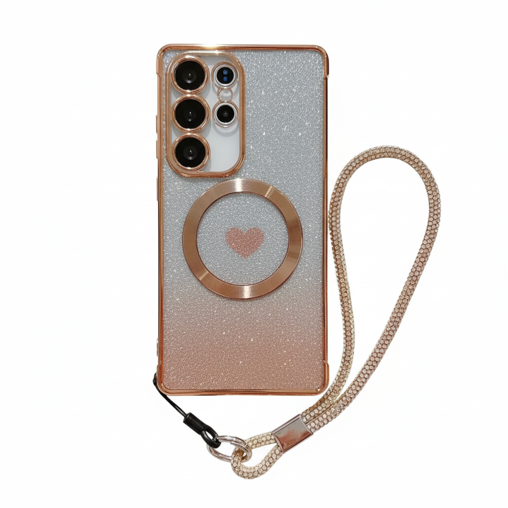 Glitzer Gradient Handgelenk Hülle für Samsung S25