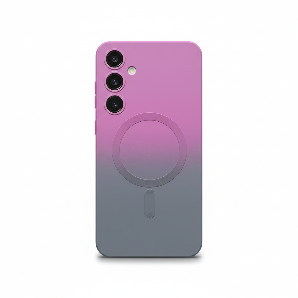 Stylish gradient case with magnet & soft silicone