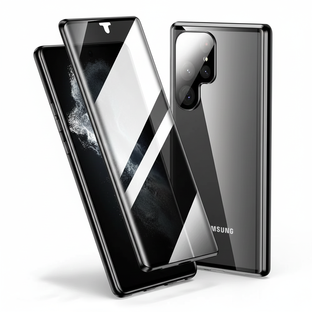 Magnetische 360° Glas Hülle für Samsung Galaxy