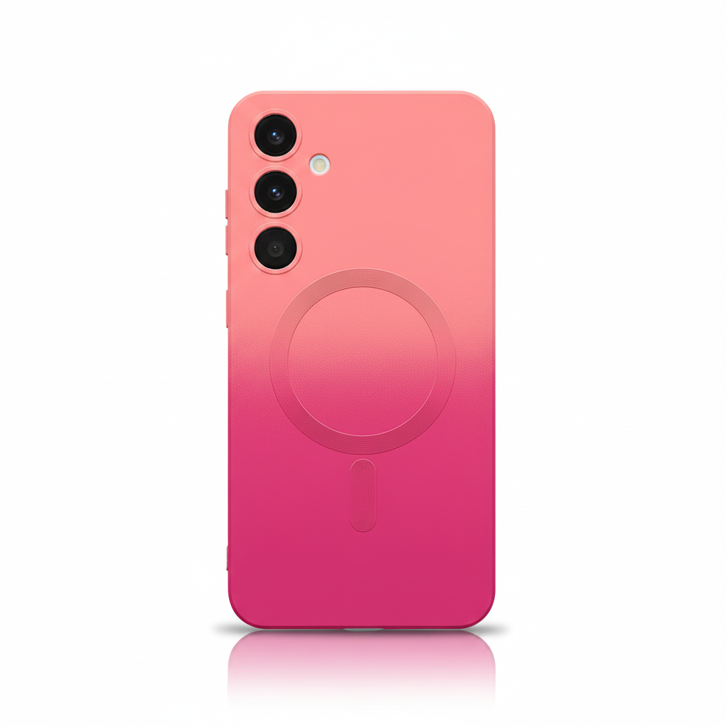 Stylish gradient case with magnet & soft silicone