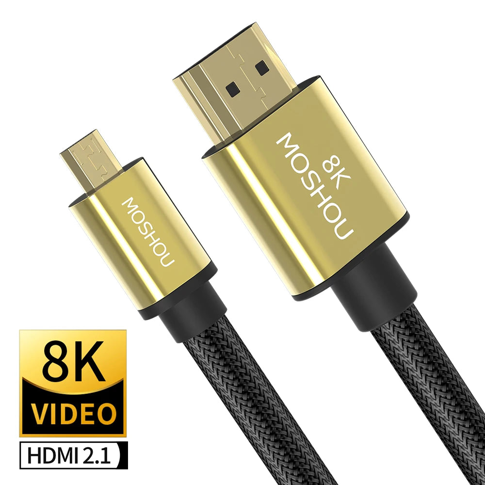 Micro HDMI zu HDMI 2.1 Kabel 8K 3D Adapter