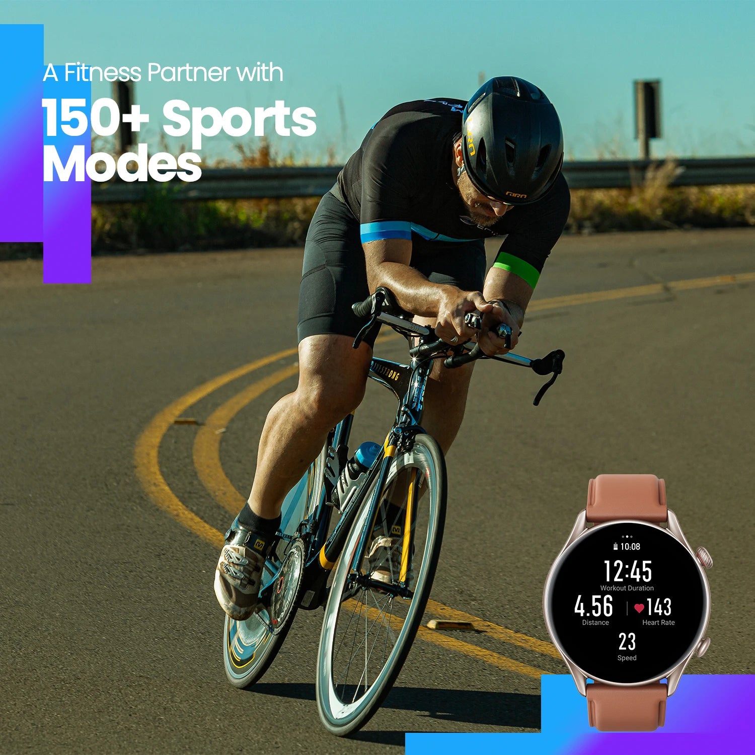 46mm Smartwatch mit 150 Sportmodi und 12 Tage Akku