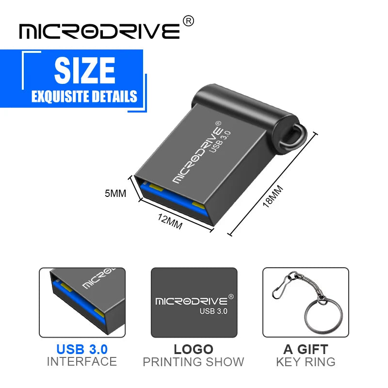 Super Mini USB 3.0 Stick Metall 64 GB
