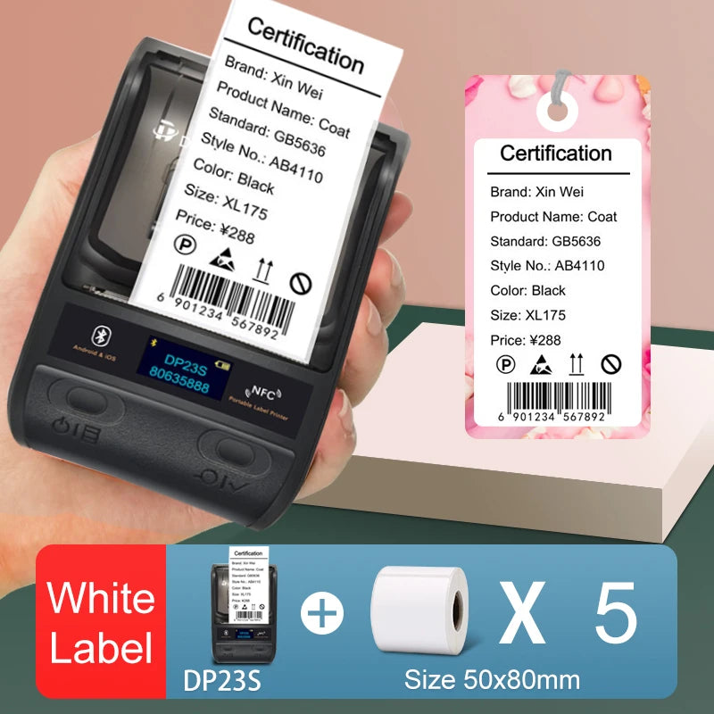 Detonger DP23S Bluetooth Barcode QR Code Etikettendrucker