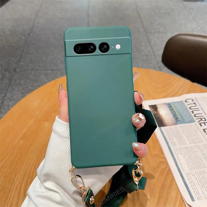 Crossbody Silikonhülle mit Band Pixel