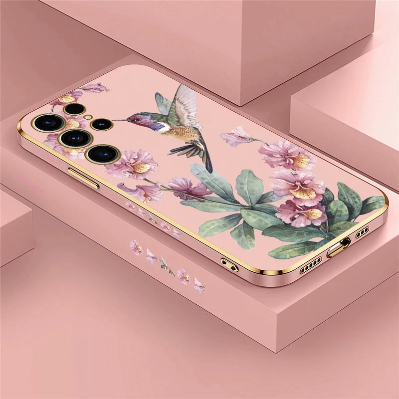 Blumen Vogel Hülle für Samsung S25 Ultra 5G