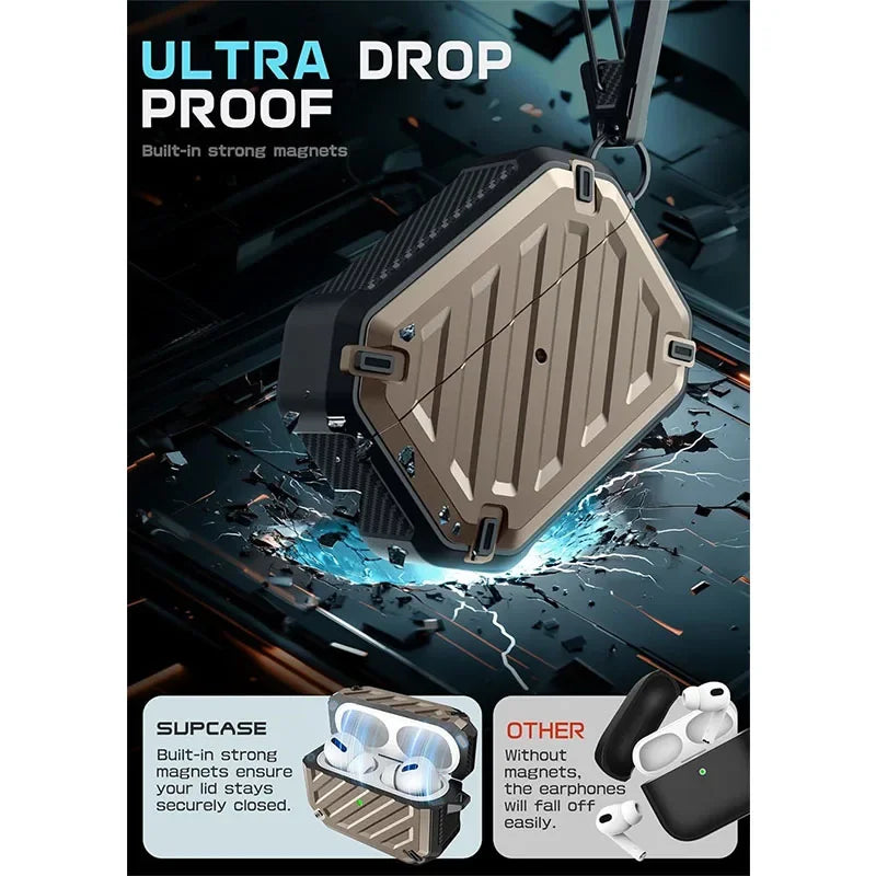 Hülle für AirPods Pro 1/2 Generation Hard Shell mit Karabiner