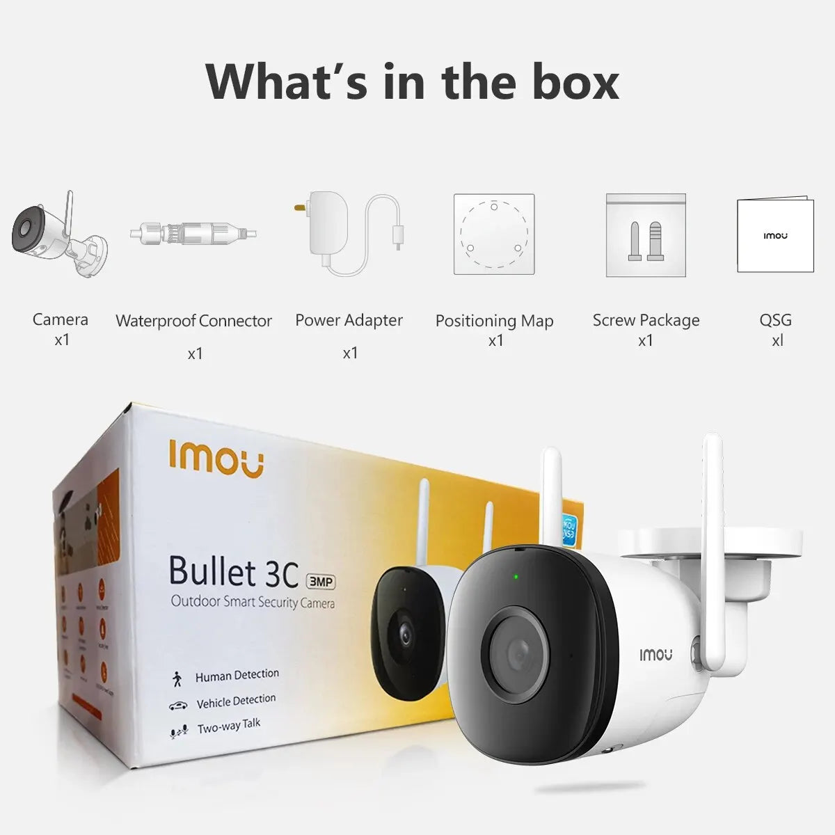 Imou Bullet 3C 3MP/5MP WiFi IP Kamera AI