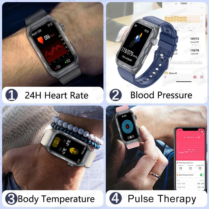 2025 Pflege Smartwatch mit EKG PPG Blutwerte