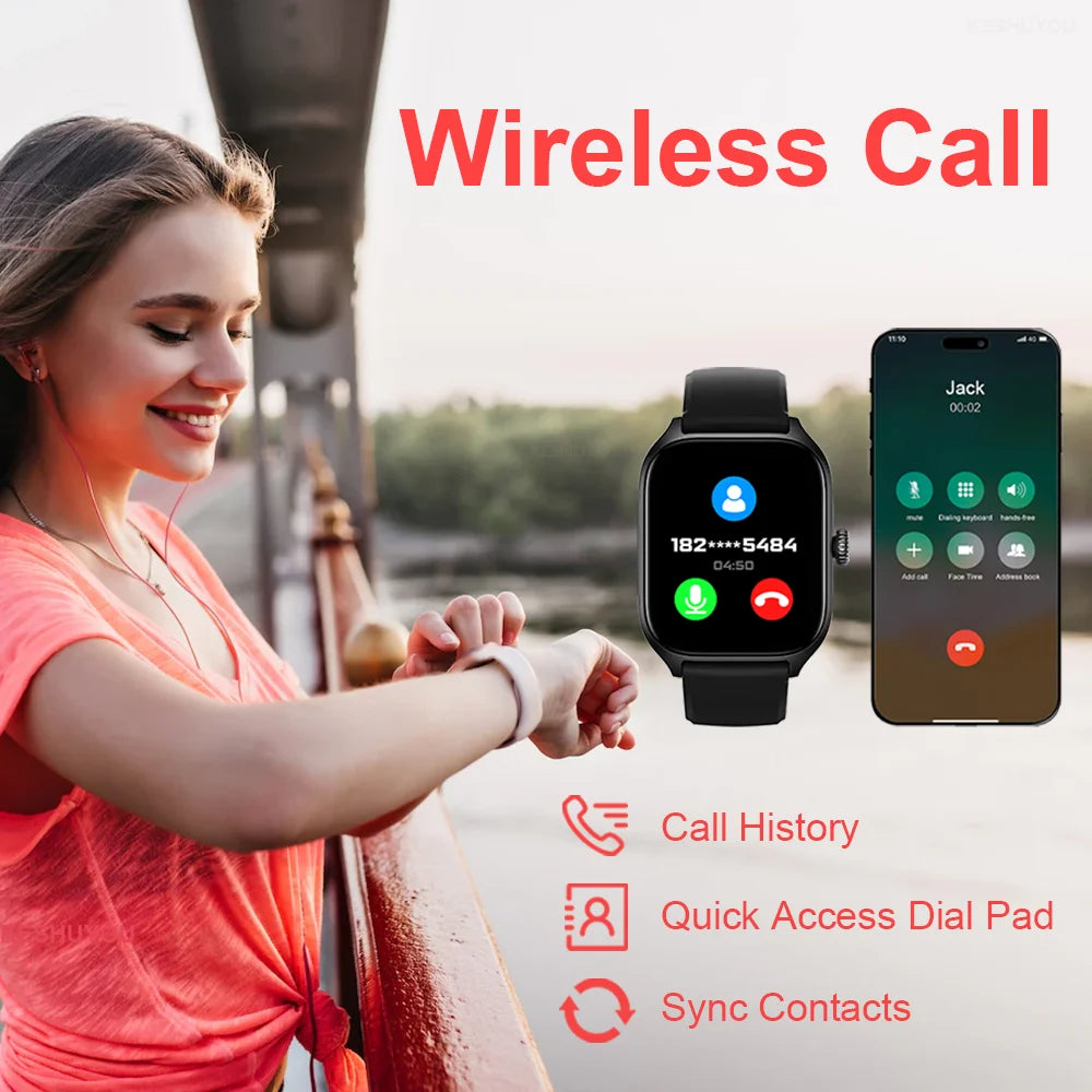 Smartwatch 2,01" HD Display mit Anruf- & Nachrichtenfunktion