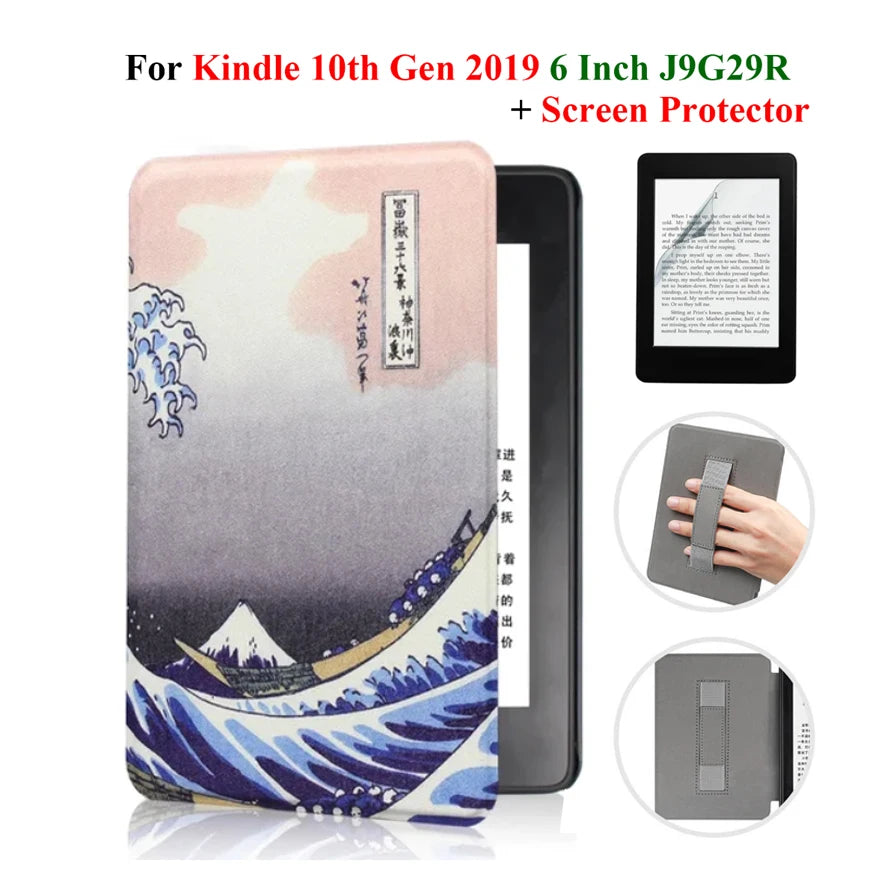 Étui + protection d'écran pour Kindle 10e génération 6 pouces