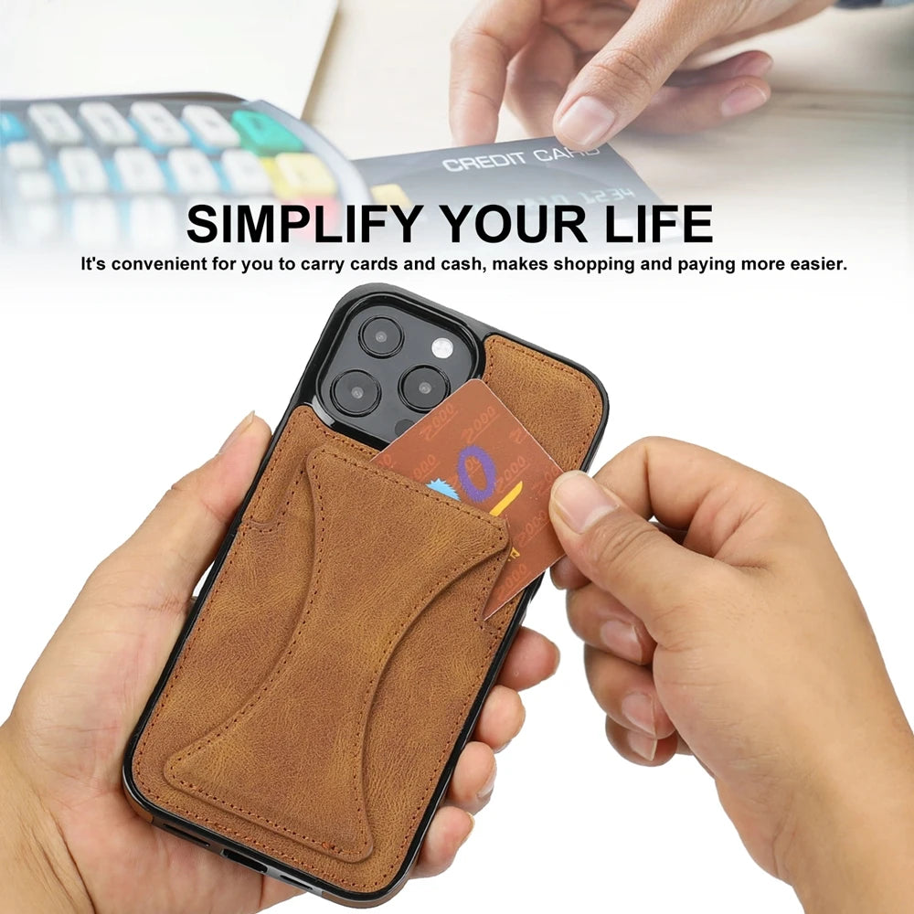 Lederhülle mit Ständer & Kartenfach für iPhone 17