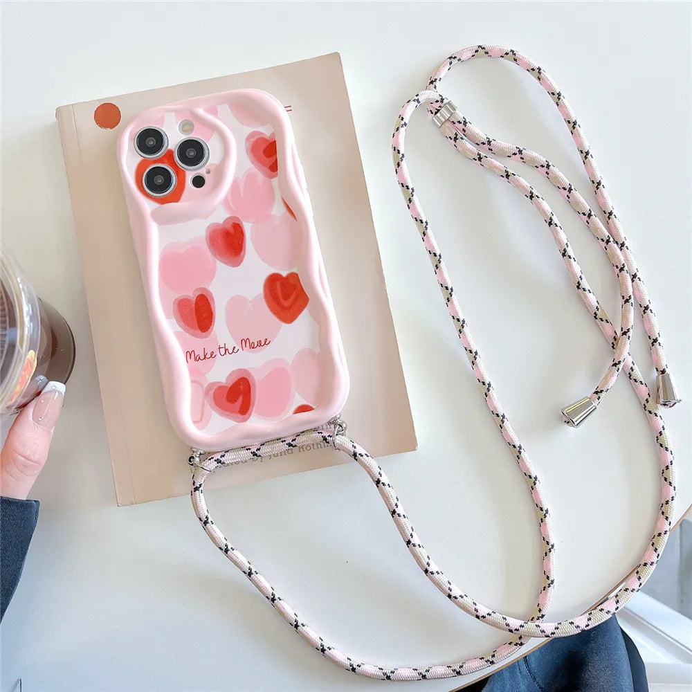 Floral Crossbody Phone Case with Strap for Samsung