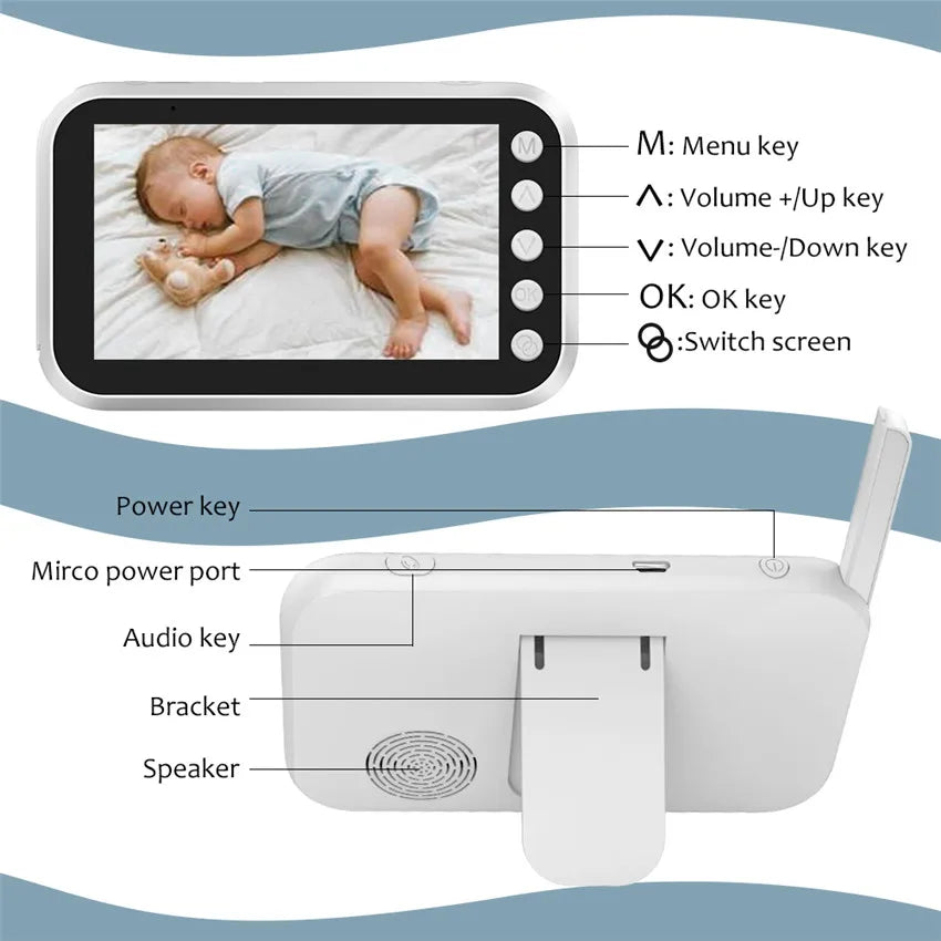 4.3 inch baby monitor with temperature monitoring