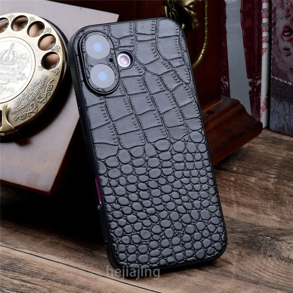 Echtleder Krokodilleder Hülle für iPhone 17 Pro Max