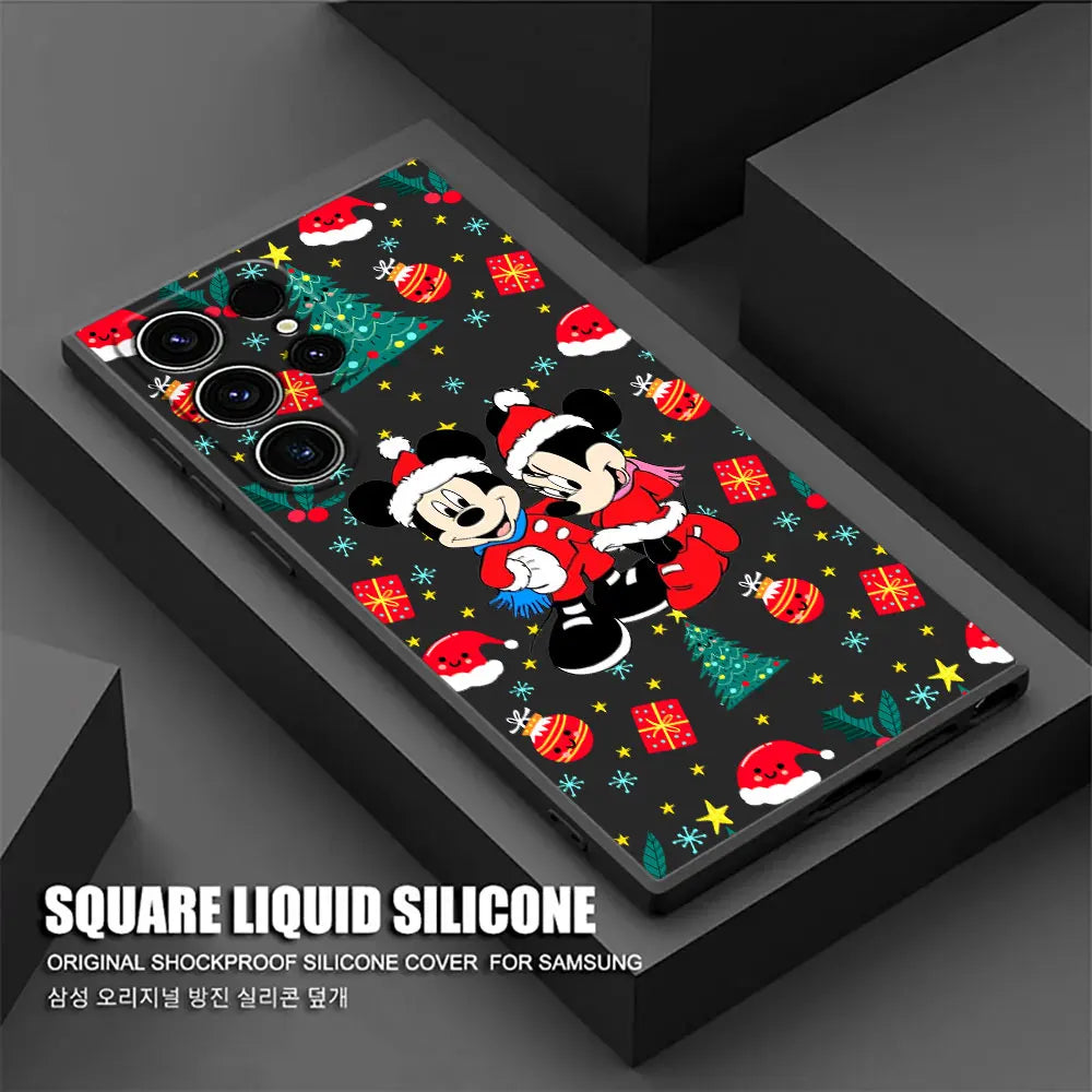 Weihnachts-Minnie-Mickey Hülle für Samsung S25