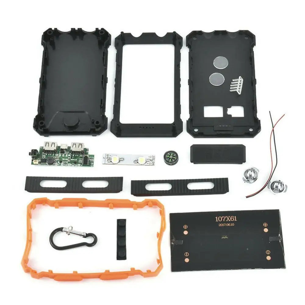 Solar Power Bank Case Dual USB DIY Charger Box