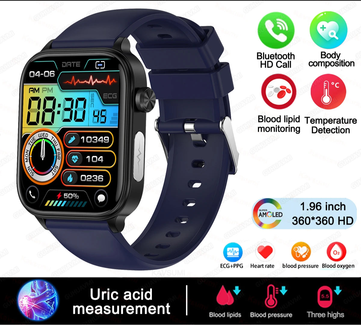 Intelligente Gesundheits-Smartwatch mit Blutdiagnose