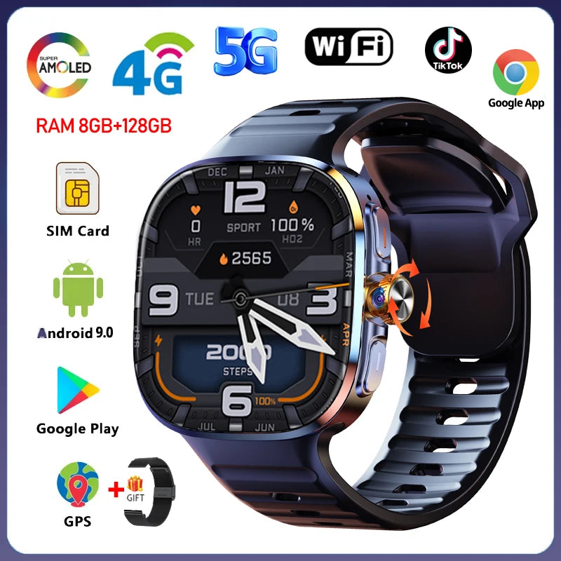 5G Smartwatch 2,4" AMOLED GPS Kamera 128GB Akku