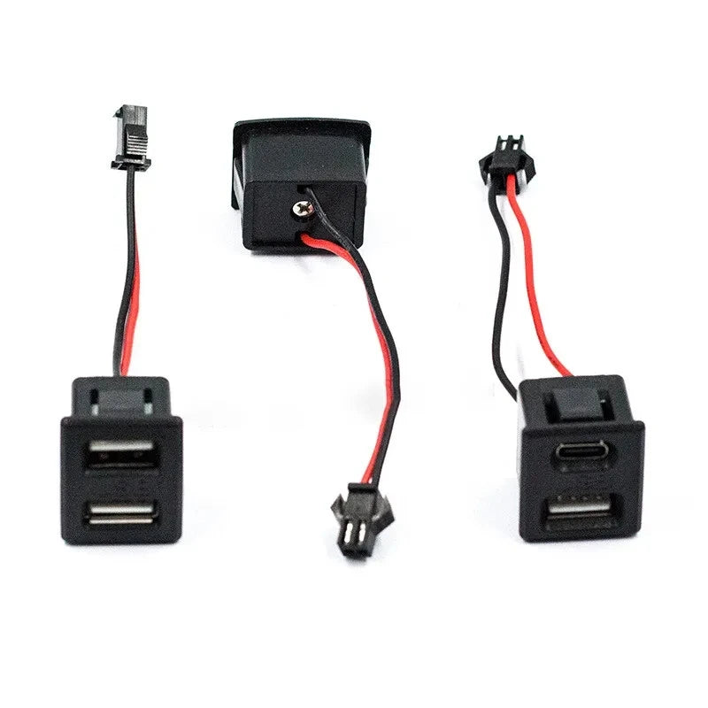 Prise double USB et Type-C avec câble