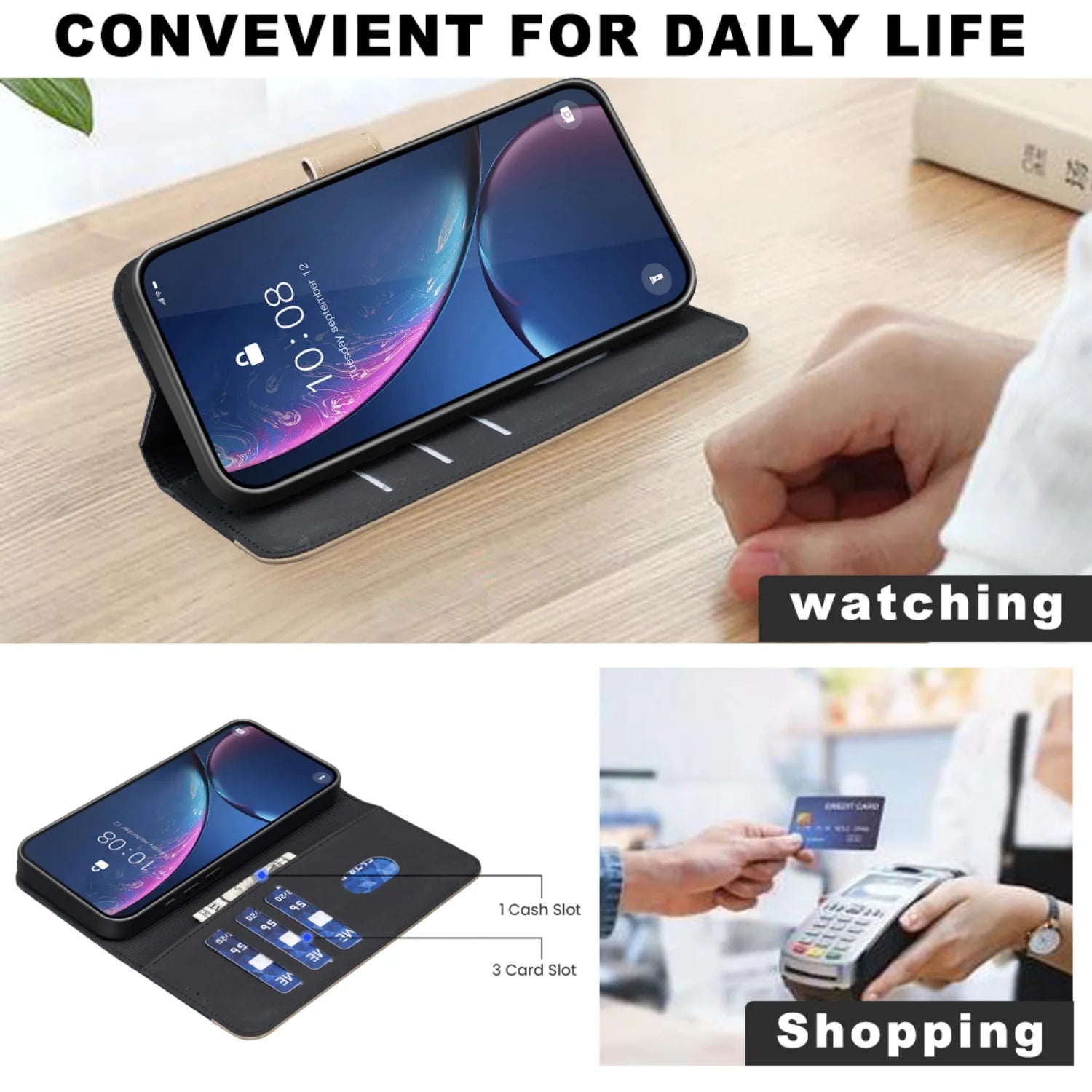 Luxus Leder Wallet Hülle für Google Pixel 10