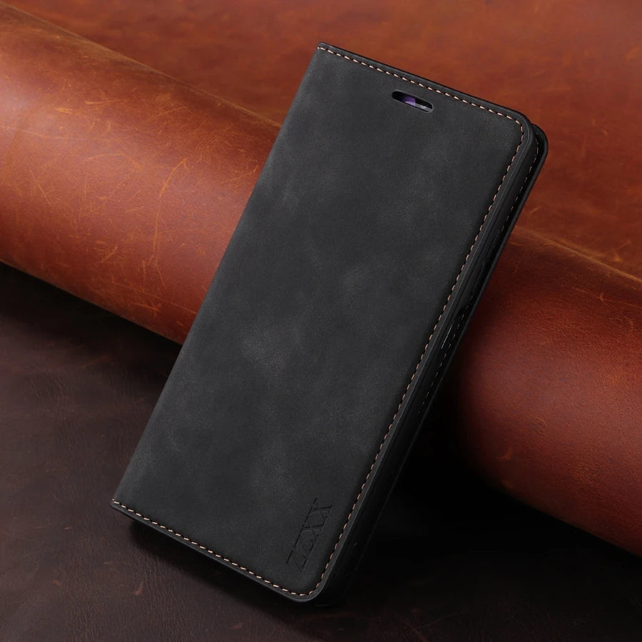 Flip Leder Wallet Hülle für Xiaomi Modelle