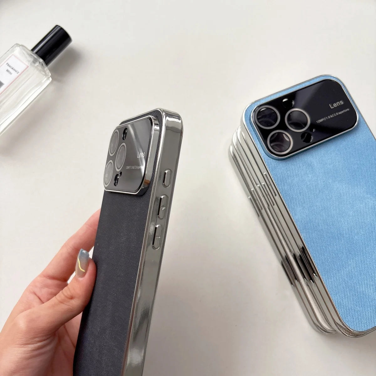 Retro Cowboy Stoff Handyhülle mit Fenster