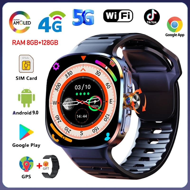 5G Smartwatch 2,4" AMOLED GPS Kamera 128GB Akku