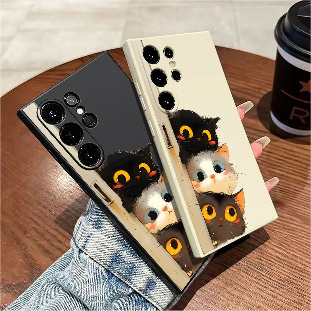 Cute cat case for Samsung Galaxy models