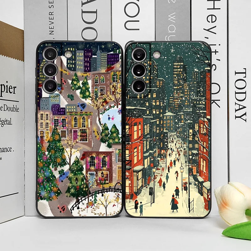 Pixel 9 8 Hülle Silikon TPU Weihnachts Schnee Muster Case