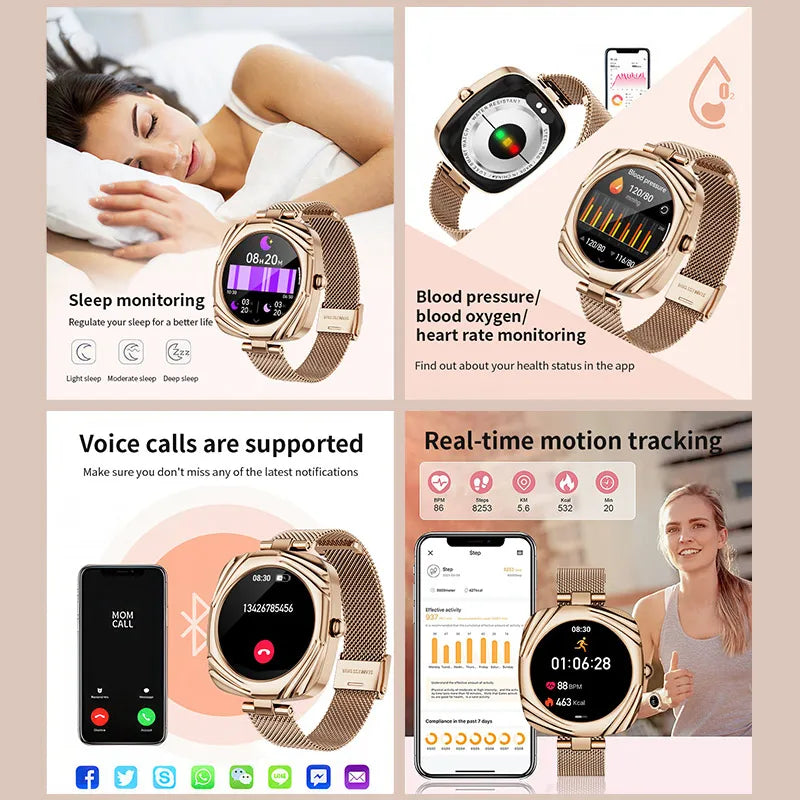 Elegante Damen-Smartwatch 2025 mit AMOLED & NFC