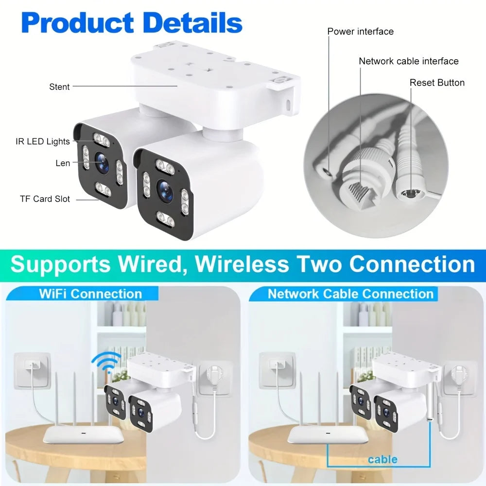4K 8MP Dual Lens WiFi PTZ Camera Outdoor