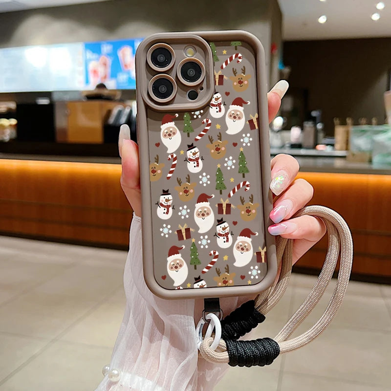 Weihnachtsmuster Lanyard Hülle für Samsung S25