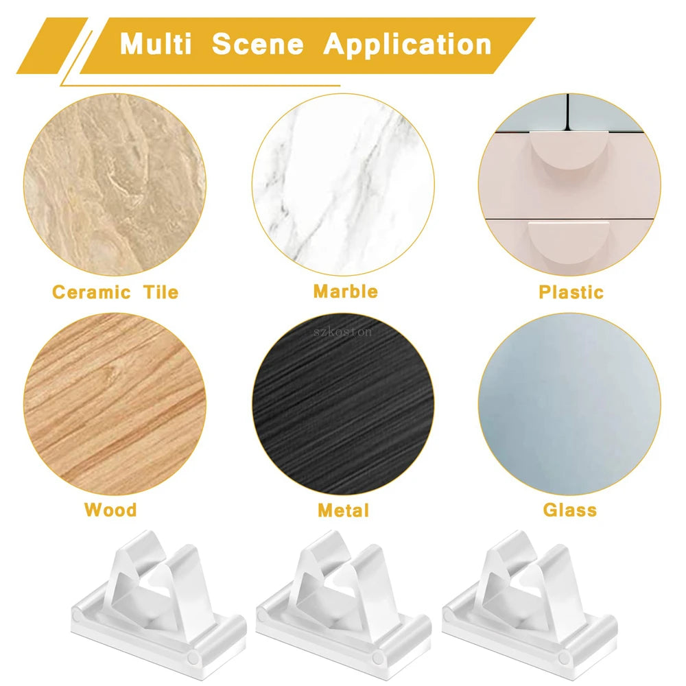 M-Typ Kabelclips Set Weiß für Schreibtisch Kabelmanagement