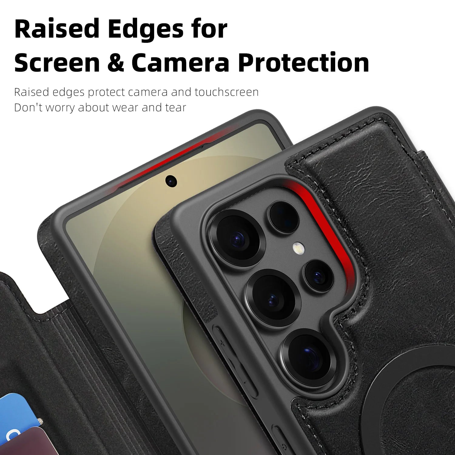 Luxus Lederhülle mit RFID & MagSafe für Galaxy S25