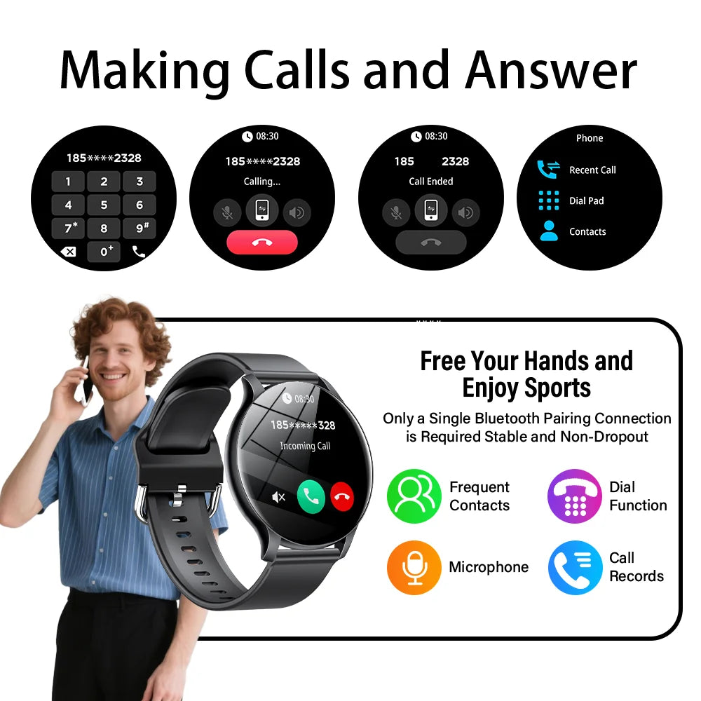 Smartwatch 2025 mit Anruffunktion und Touchscreen