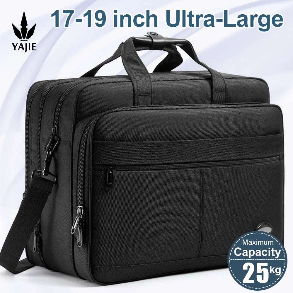 Large men's briefcase for 19-inch laptops