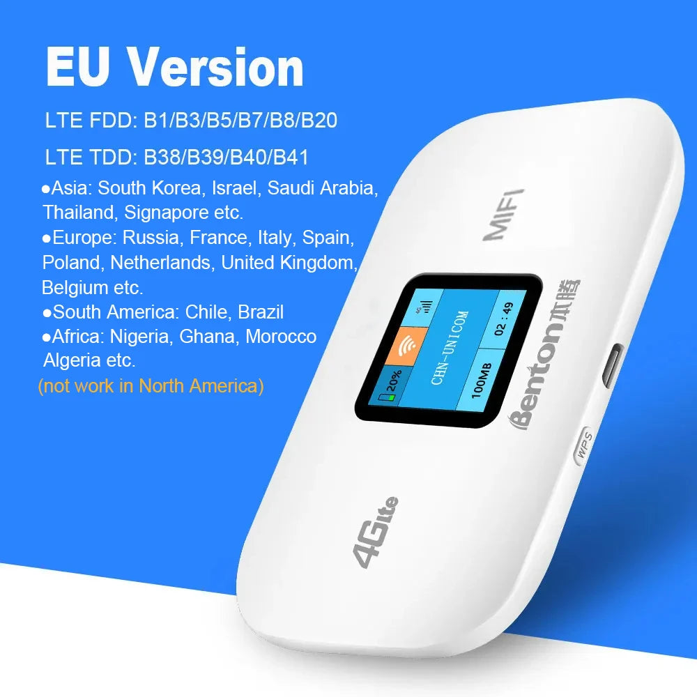 Portable 4G LTE WiFi6 router for travel
