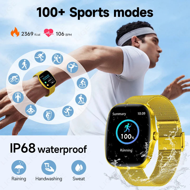 Elegante Smartwatch mit HD Touch & Herzfrequenz