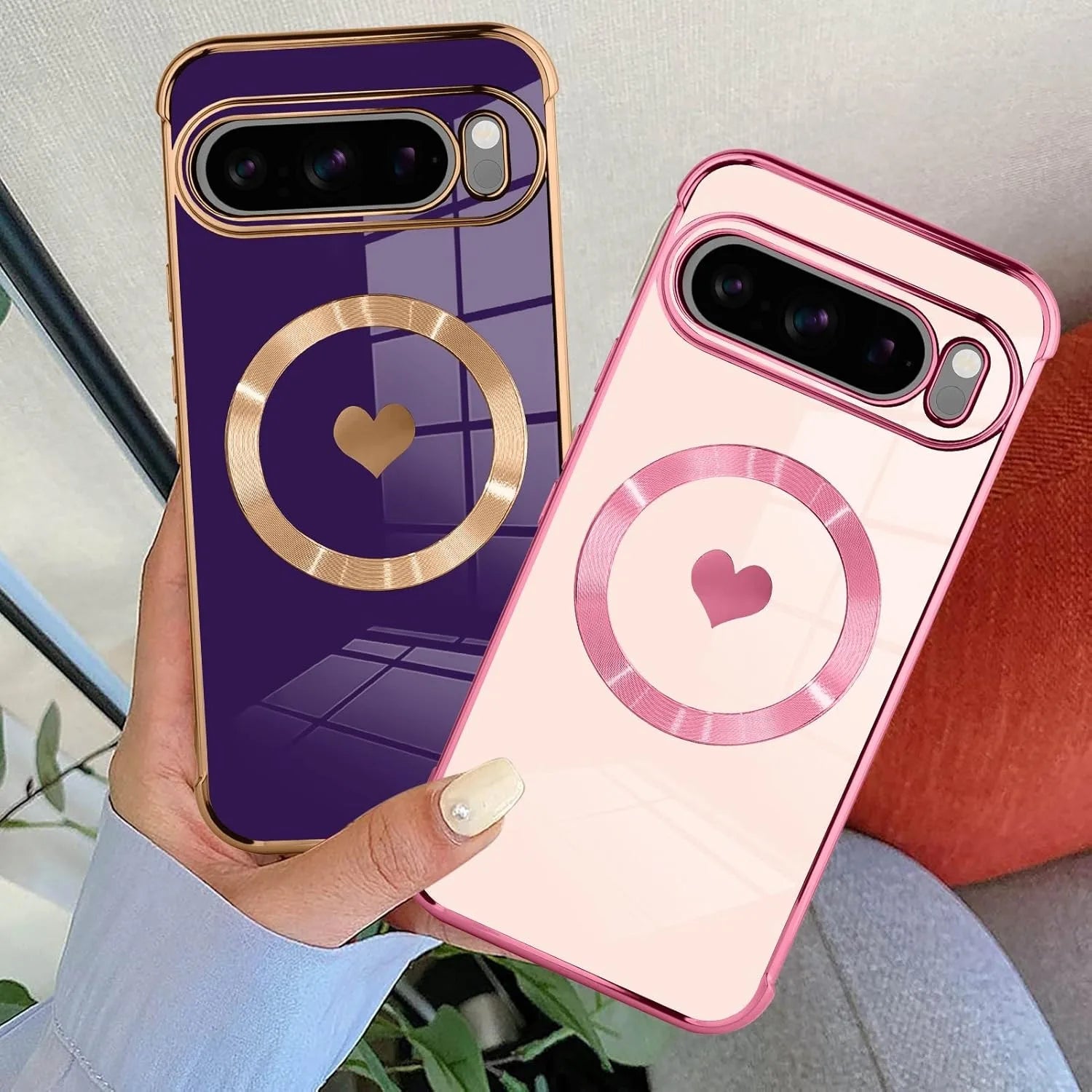 Magnetische Love Heart Hülle für Google Pixel 9